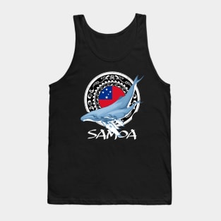 Humpback Whales on Samoan flag Tank Top